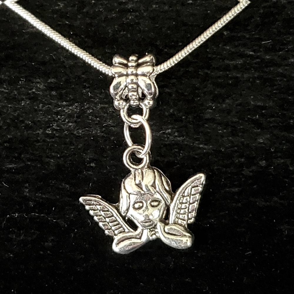 Cherub Angel 18" \  925 Sterling Silver Necklace